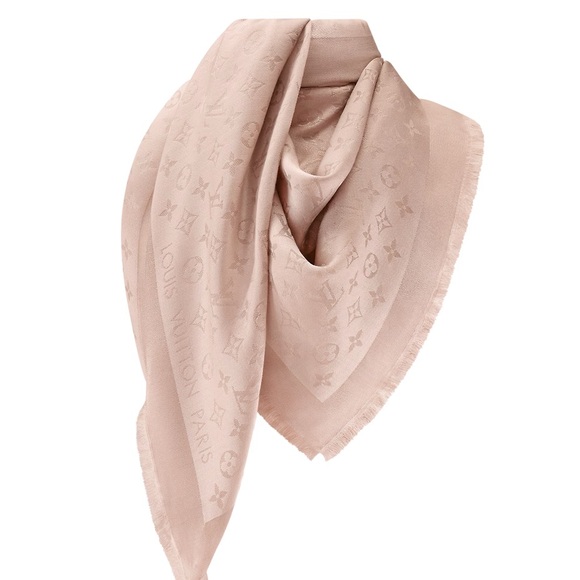 Authentic Louis Vuitton Denim Scarf Rose Poudre - Picture 2 of 8